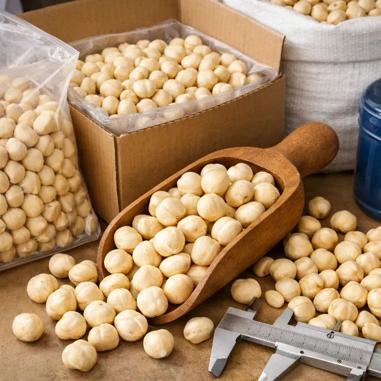 Illustrazione: gherigli di nocciola pelati