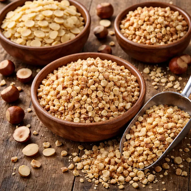 رسم توضيحي لبندق مكعب/شرائح/مفروم