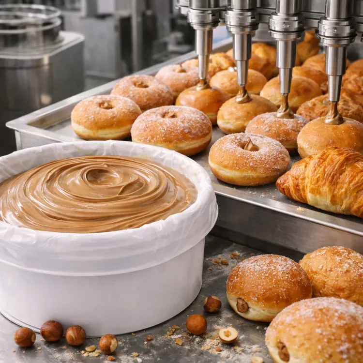 Hazelnut cream for bakery injectors illustration