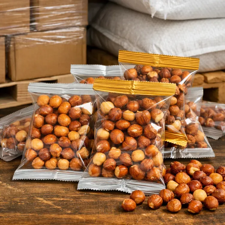 Hazelnut kernels for retail snack packs illustration