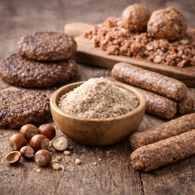 Hazelnut meal for nut-based meat alternatives illustration