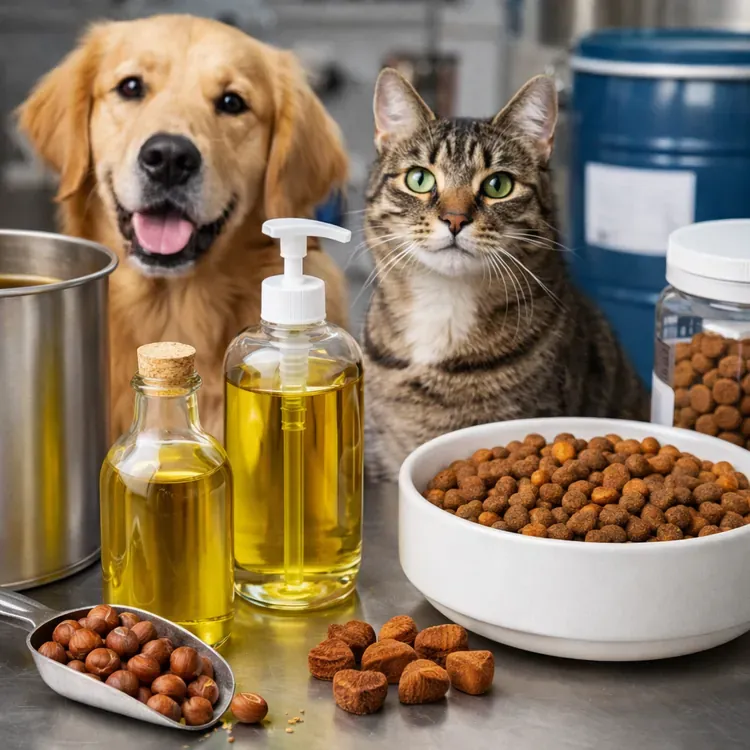 Hazelnut oil for pet coat supplements illustration