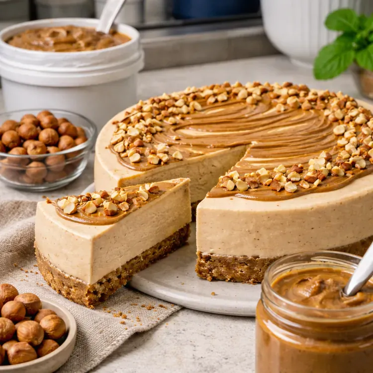 Hazelnut paste for vegan cheesecakes illustration